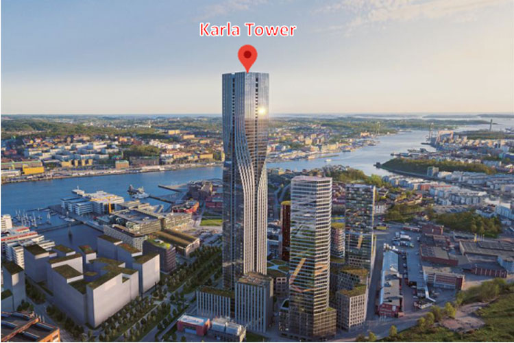北欧在建最高245米Karla Tower基坑监测来自中国 